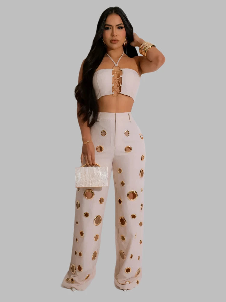Women Set Sleeveless Strapless Top